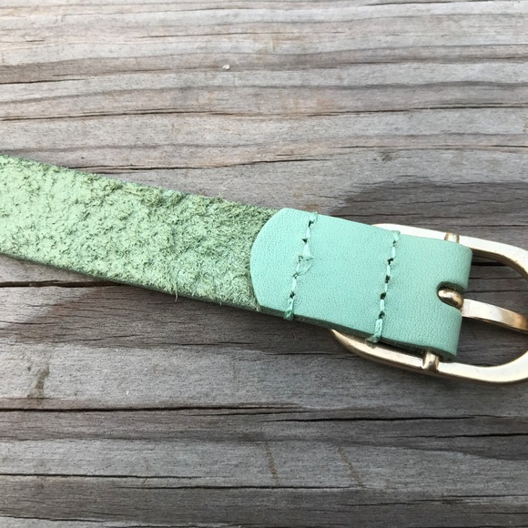 J. Crew Women Belt Genuine Leather Green Waistband - Picture 4 of 8